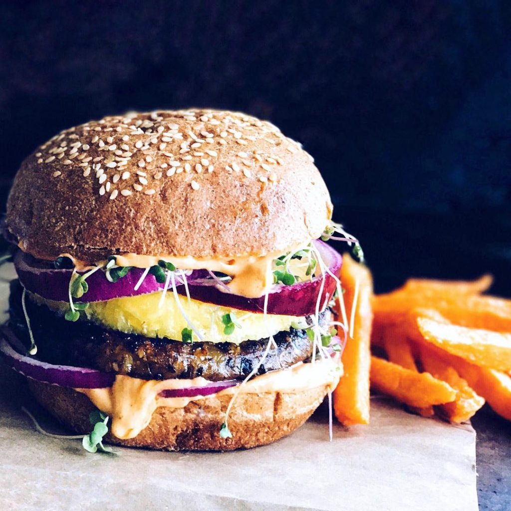 vegan teriyaki steak burgers